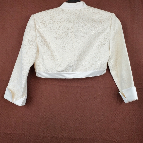 ADRIANNA PAPELL Ivory Gold Brocade Sheath Dress 2P - Picture 9 of 15